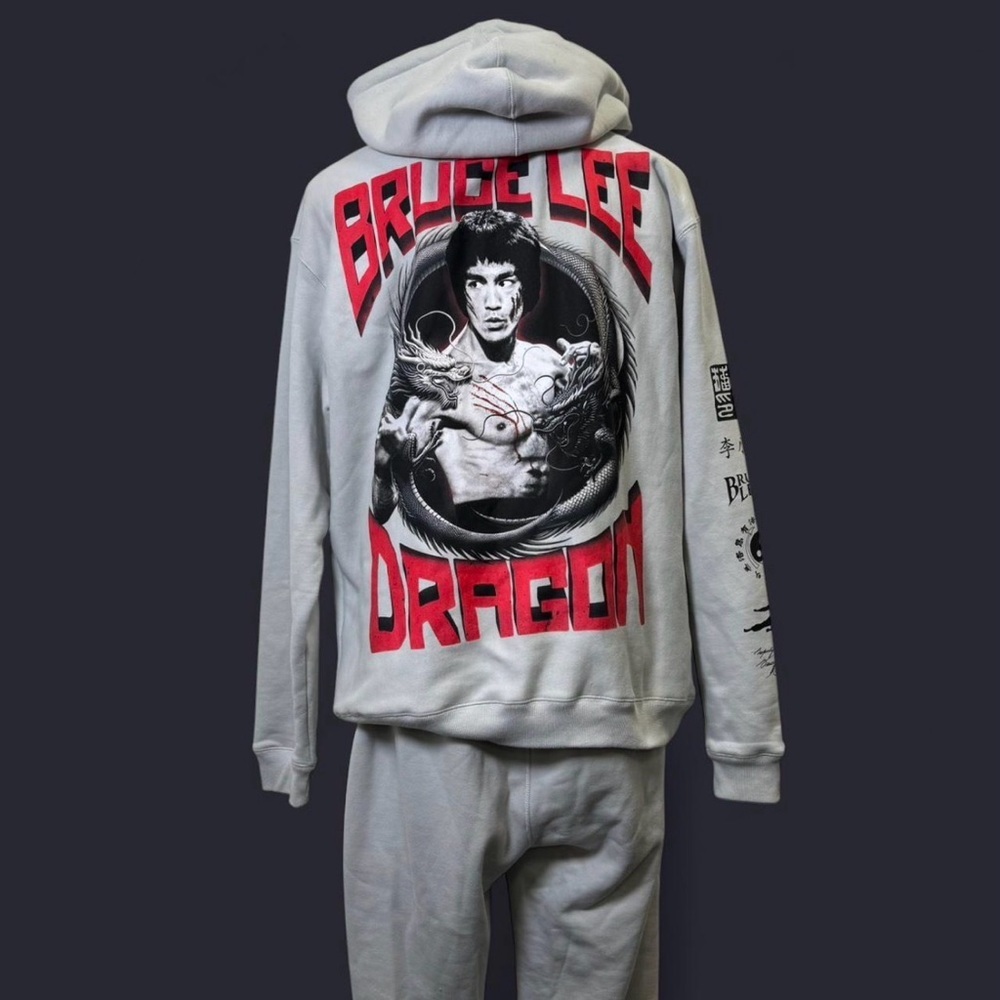 Bruce Lee Dragon Hoodie and Sweatpants Set Size XXL